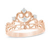 Thumbnail Image 0 of 0.09 CT. T.W. Diamond Crown Ring in Sterling Silver with 14K Rose Gold Plate