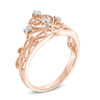 Thumbnail Image 1 of 0.09 CT. T.W. Diamond Crown Ring in Sterling Silver with 14K Rose Gold Plate