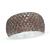Thumbnail Image 0 of 1.95 CT. T.W. Champagne Diamond Multi-Row Dome Ring in 10K White Gold