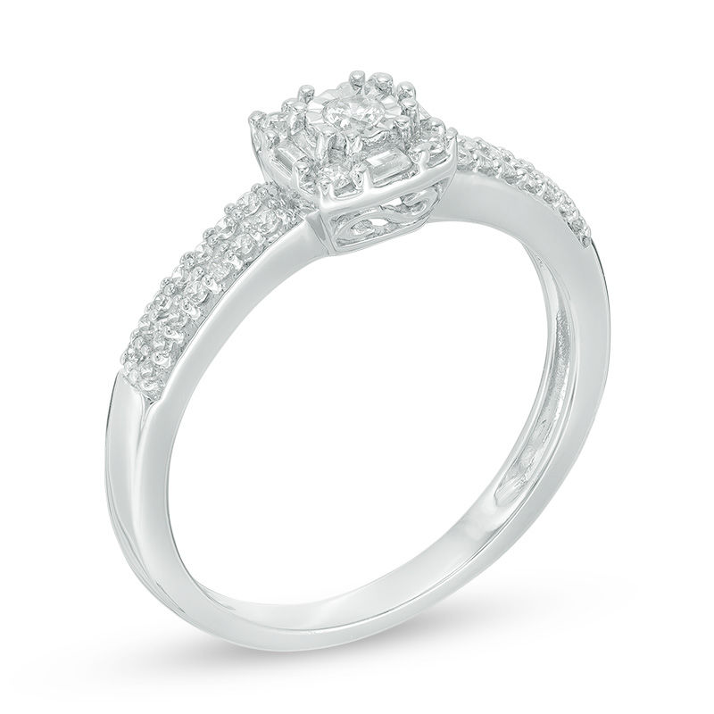 0.23 CT. T.W. Diamond Double Row Promise Ring 10K Gold