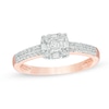 Thumbnail Image 0 of 0.23 CT. T.W. Diamond Double Row Promise Ring in 10K Rose Gold