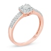 Thumbnail Image 1 of 0.23 CT. T.W. Diamond Double Row Promise Ring in 10K Rose Gold