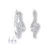 Thumbnail Image 1 of Ever Us™ 0.60 CT. T.W. Two-Stone Diamond Bypass Hoop Earrings in 14K White Gold