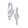 Thumbnail Image 1 of Ever Us™ 0.40 CT. T.W. Two-Stone Diamond Swirl Hoop Earrings in 14K White Gold