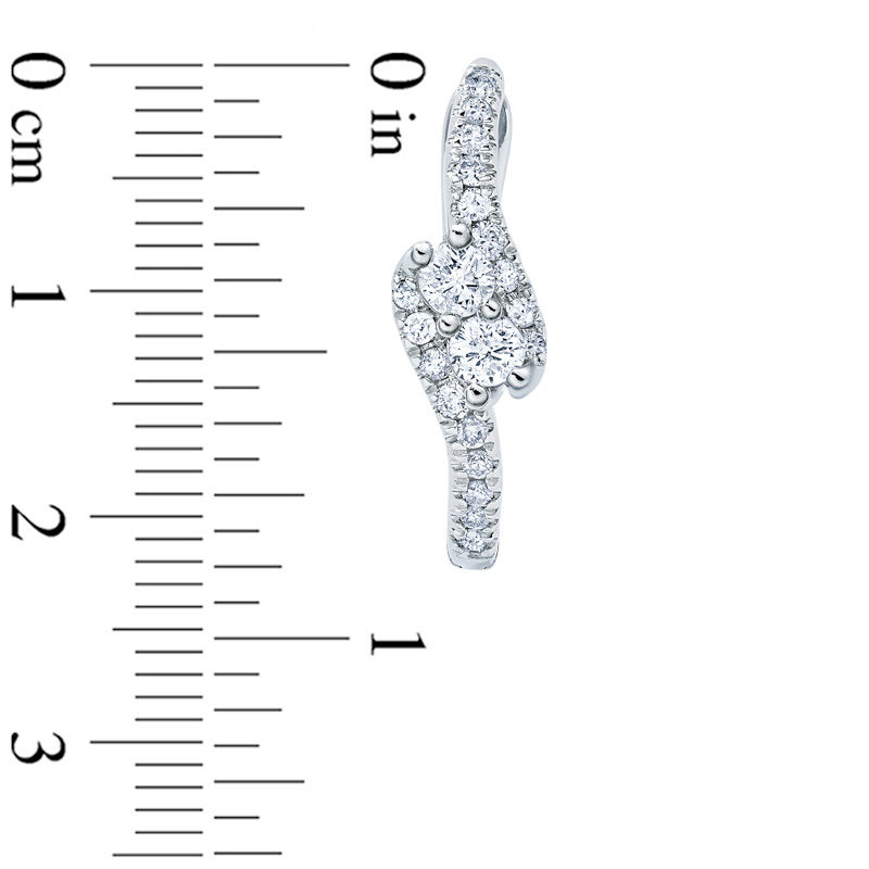 Ever Usâ¢ 0.40 CT. T.W. Two-Stone Diamond Swirl Hoop Earrings in 14K White Gold