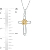 Thumbnail Image 1 of Diamond Accent Looped Cross Flower Pendant in Sterling Silver and 10K Gold