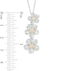 Thumbnail Image 1 of 0.11 CT. T.W. Diamond Triple Pinwheel Flower Swirl Drop Pendant in Sterling Silver and 10K Gold
