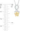Thumbnail Image 1 of Diamond Accent Ribbon Flower Pendant in Sterling Silver and 10K Gold
