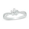 Thumbnail Image 0 of Diamond Accent Flower Crossover Ring in Sterling Silver