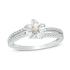Thumbnail Image 0 of 0.18 CT. T.W. Diamond Flower Split Shank Bypass Ring in Sterling Silver and 10K Gold