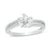 Thumbnail Image 1 of 0.18 CT. T.W. Diamond Flower Split Shank Bypass Ring in Sterling Silver and 10K Gold