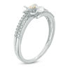 Thumbnail Image 1 of 0.18 CT. T.W. Diamond Flower Split Shank Bypass Ring in Sterling Silver and 10K Gold