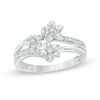 Thumbnail Image 0 of Diamond Accent Flower Split Shank Ring in Sterling Silver