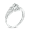 Thumbnail Image 1 of Diamond Accent Flower Split Shank Ring in Sterling Silver