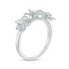 Thumbnail Image 2 of 0.09 CT. T.W. Diamond Flower Three Stone Ring in 10K White Gold