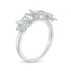 Thumbnail Image 1 of 0.09 CT. T.W. Diamond Flower Three Stone Ring in 10K White Gold