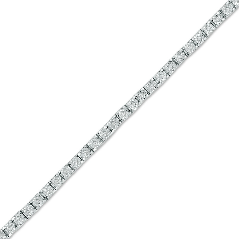 Main Image 1 of 0.30 CT. T.W. Diamond Tennis Bracelet in Sterling Silver - 7.5"