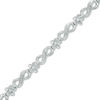Thumbnail Image 1 of 0.23 CT. T.W. Diamond Infinity Link Flower Bracelet in Sterling Silver - 7.25&quot;