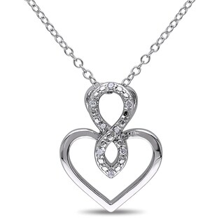 Diamond Accent Infinity Heart Pendant in Sterling Silver
