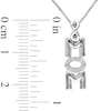 Thumbnail Image 1 of Diamond Accent Vertical "MOM" Infinity Pendant in Sterling Silver