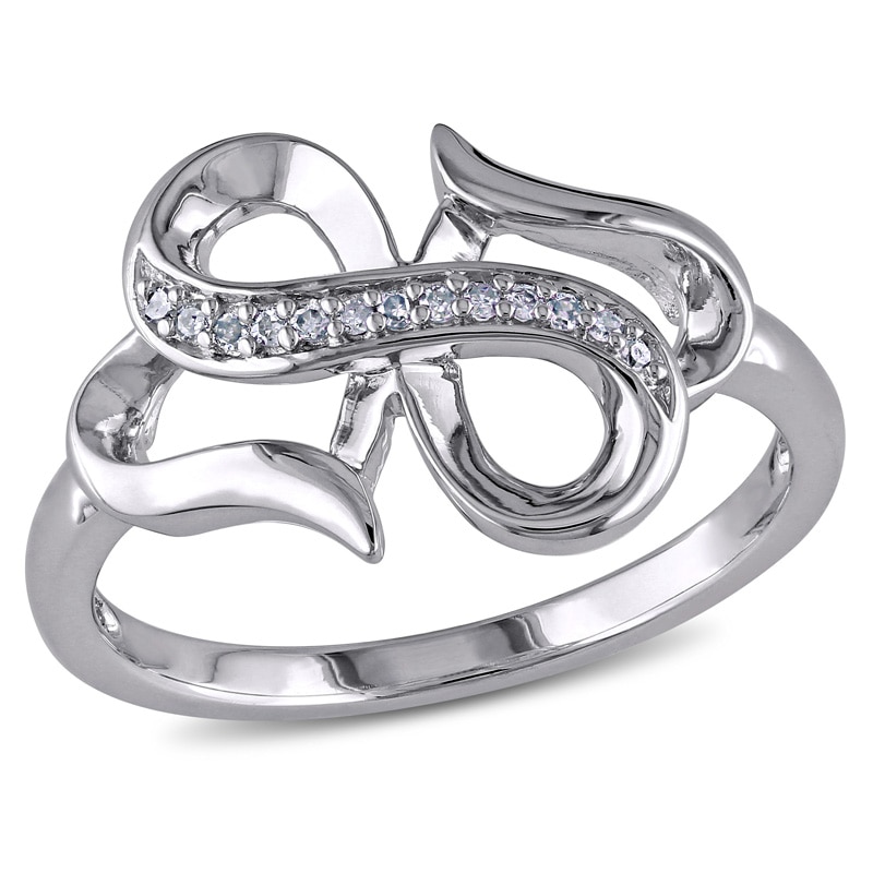 Diamond Accent Double Heart Infinity Ring in Sterling Silver|Peoples Jewellers