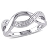 Thumbnail Image 1 of Diamond Accent Vintage-Style Crossover Ring in Sterling Silver