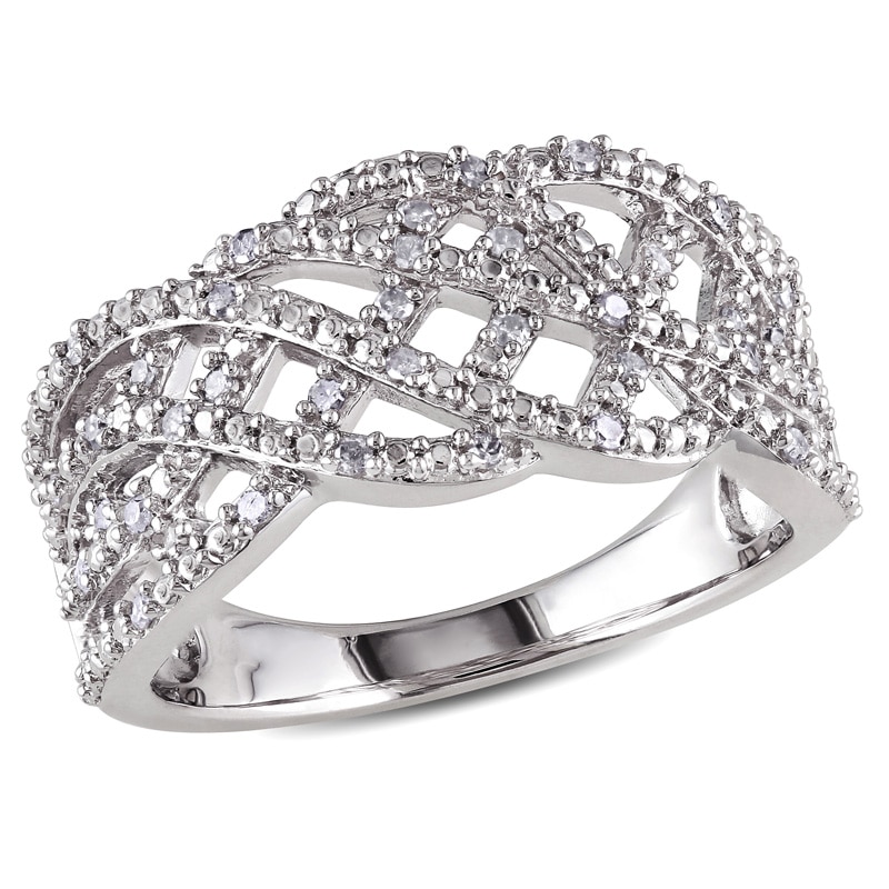 0.20 CT. T.W. Diamond Woven Ring in Sterling Silver|Peoples Jewellers
