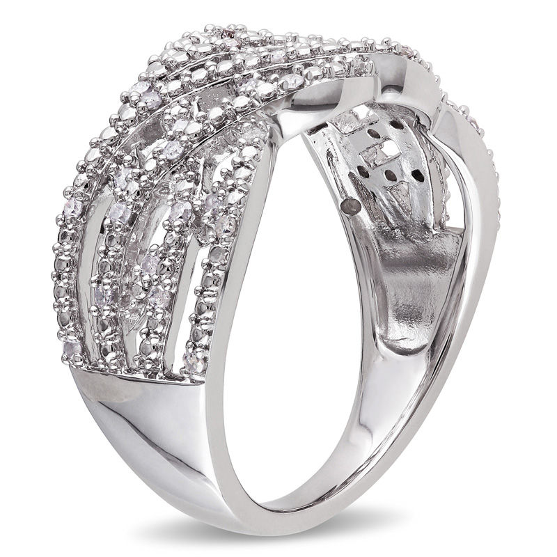0.20 CT. T.W. Diamond Woven Ring Sterling Silver