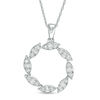 0.33 CT. T.W. Diamond Marquise Circle Pendant in 10K White Gold