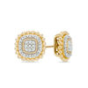 Thumbnail Image 0 of 0.15 CT. T.W. Composite Diamond Cushion Frame Vintage-Style Stud Earrings in 10K Gold