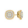 Thumbnail Image 1 of 0.15 CT. T.W. Composite Diamond Cushion Frame Vintage-Style Stud Earrings in 10K Gold
