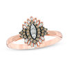 Thumbnail Image 0 of 0.25 CT. T.W. Composite Champagne and White Diamond Marquise Sunburst Frame Ring in 10K Rose Gold