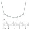 Thumbnail Image 2 of 0.25 CT. T.W. Diamond Curved Bar Necklace in 10K White Gold - 16.5"