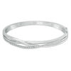 Thumbnail Image 0 of 0.15 CT. T.W. Diamond Layered Crossover Bangle in Sterling Silver