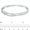 Thumbnail Image 1 of 0.15 CT. T.W. Diamond Layered Crossover Bangle in Sterling Silver
