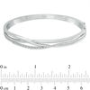 Thumbnail Image 2 of 0.15 CT. T.W. Diamond Layered Crossover Bangle in Sterling Silver