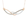 Thumbnail Image 0 of 0.25 CT. T.W. Champagne and White Diamond Crossover Necklace in 10K Rose Gold