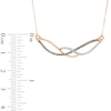 0.25 CT. T.W. Champagne and White Diamond Crossover Necklace in 10K Rose Gold