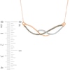 Thumbnail Image 1 of 0.25 CT. T.W. Champagne and White Diamond Crossover Necklace in 10K Rose Gold