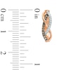 Thumbnail Image 2 of 0.20 CT. T.W. Champagne and White Diamond Infinity Hoop Earrings in 10K Rose Gold