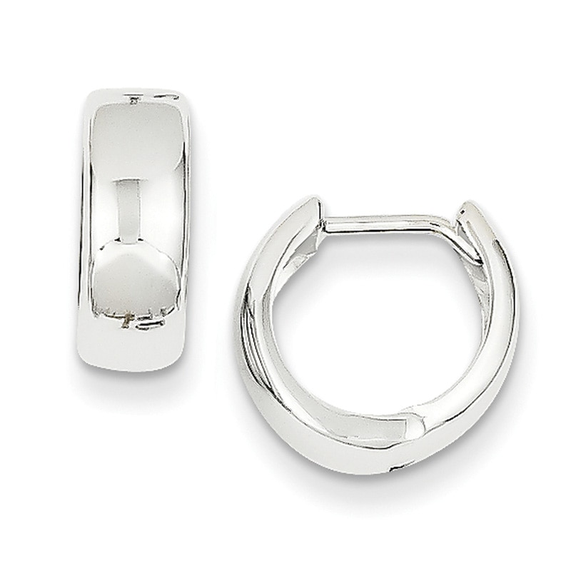 12.0mm Hoop Earrings in 14K White Gold|Peoples Jewellers