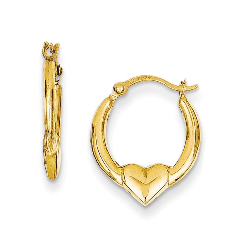 Heart Hoop Earrings in 14K Gold|Peoples Jewellers
