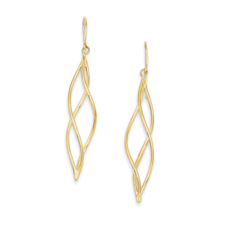 Open Flame Drop Earrings in 14K Gold