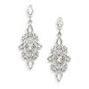 Diamond-Cut Beaded Ornate Drop Earrings in 14K White Gold