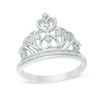 Thumbnail Image 0 of 0.09 CT. T.W. Diamond Crown Ring in Sterling Silver
