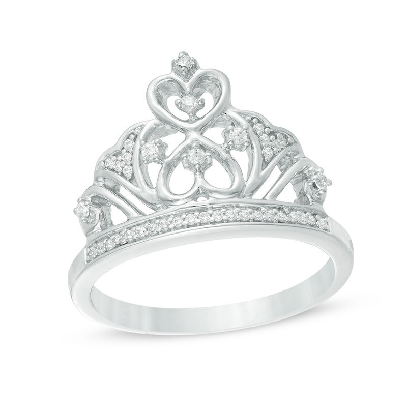 0.09 CT. T.W. Diamond Crown Ring in Sterling Silver