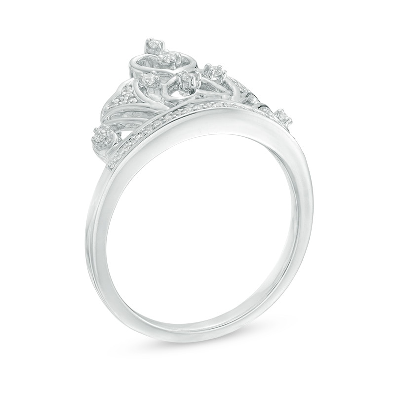 0.09 CT. T.W. Diamond Crown Ring in Sterling Silver