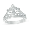 Thumbnail Image 0 of 0.09 CT. T.W. Diamond Cross Crown Ring in Sterling Silver