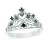 Thumbnail Image 0 of 0.12 CT. T.W. Black Diamond Crown Ring in Sterling Silver
