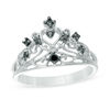 Thumbnail Image 1 of 0.12 CT. T.W. Black Diamond Crown Ring in Sterling Silver